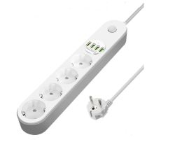 Glisteny 4-Fach Steckdosenleiste mit 4 USB Ports für 10,99€