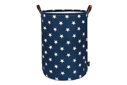 Faltbarer Upgrow Wäschekorb mit PU-Ledergriffen für 8,49€