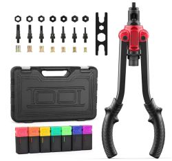 Bedern Nietmutternzangen-Set inkl. 70 St. Nietmuttern in M3, M4, M5, M6, M8, M10 und M12 für 34,99€