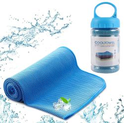 100 x 30 cm Cooltowel Microfaserhandtuch mit Aufbewahrungsbox für 4,99€