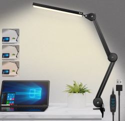 EVRLY 14W LED-Schreibtischlampe mit Schwenkarm und 10 Helligkeitsstufen für 18,49€