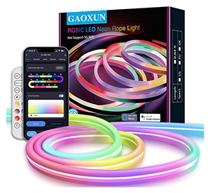 Gaoxun Neon 3m RGB LED Strip mit Fernbedienung, App-Steuerung und Alexa für nur 31,99€