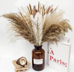 JRHPSUPER 45cm Deko Pampasgras Trockenblumen für 12,87€