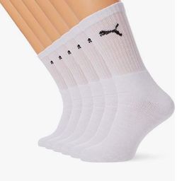 PUMA Herren 6er Pack Socken (38-49) Weiß für nur 9,99€ (statt 15,99€)