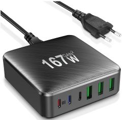 USB-C 167W Schnellladegerät 6 Ports für nur 32,43€ (statt 49,89€)