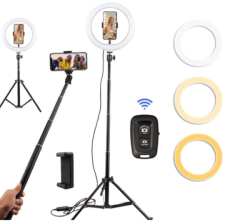 HESHIFENG Ringlicht mit Handy Stativ und Fernbedienung für 12,99€ (statt 25,99€)