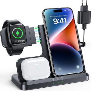 Induktive Ladestation Apple Watch, AirPods und iPhone für 13,99€ (statt 27,99€)