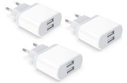 3er Pack USB Ladegerät 2.1A/5V für nur 5,99€ (statt 9,99€) – Prime