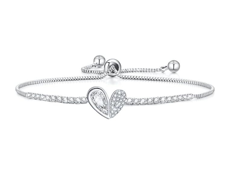 FLHEART Damen Tennisarmband mit Herz und Zirkonia für 5,19€