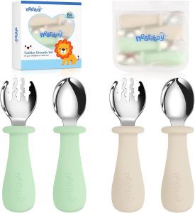 esritoy 4-teiliges Baby Besteckset mit Aufbewahrungstasche für 7,79€