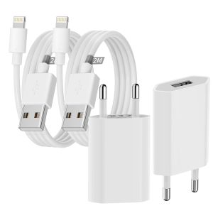 2x Gejin USB Ladegeräte mit Lightning Ladekabel für 4,99€