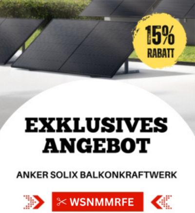 Geht noch: 15% Rabattgutschein auf Anker Balkonkraftwerke im Anker Onlineshop