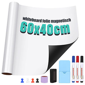 Uquelic Whiteboard Folie (60×40 cm) mit Markern & Zubehör für 9,99€ – Prime