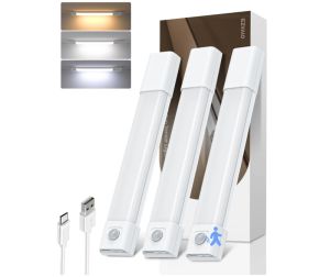 Blitzangebot: 3er Set EZVALO LED Unterbau-Schrankbeleuchtungen mit Bewegungsmelder für 10,25€