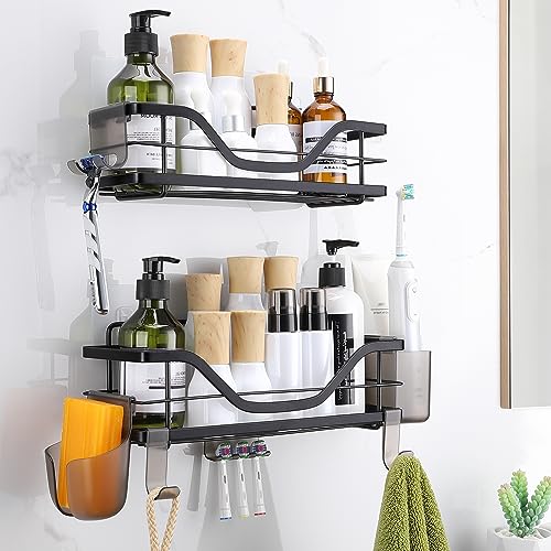 OETAMS Duschablage 2er Set Schwarz Matt für 10,99€ bei Amazon