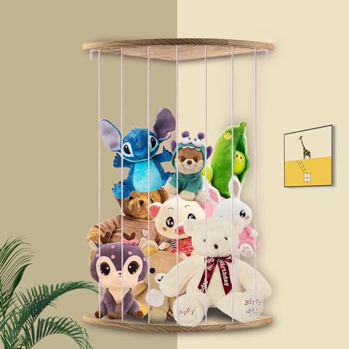 Stuffed Animal Storage Wood Corner Plush Toys Holder