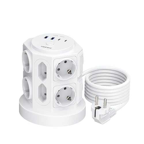 HOPOW 12 Fach Mehrfachsteckdose mit USB C für 21,59€ bei Amazon