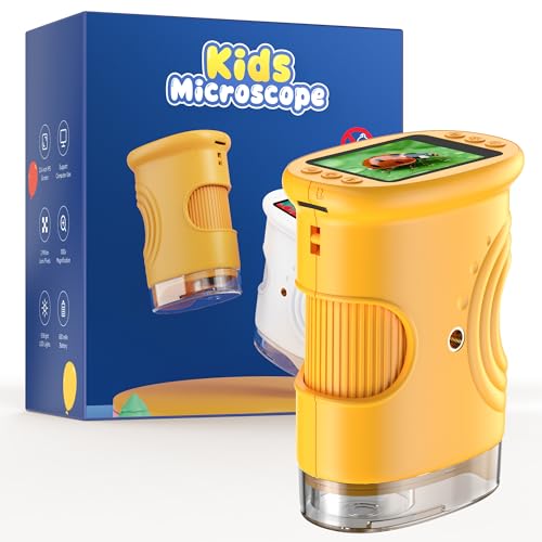 1000X Digital Mikroskop für Kinder mit 2.0' IPS Bildschirm & 8 LED Licht - Geschenk ab 3-6 6-12 Jährige 1000X Digital Mikroskop für Kinder